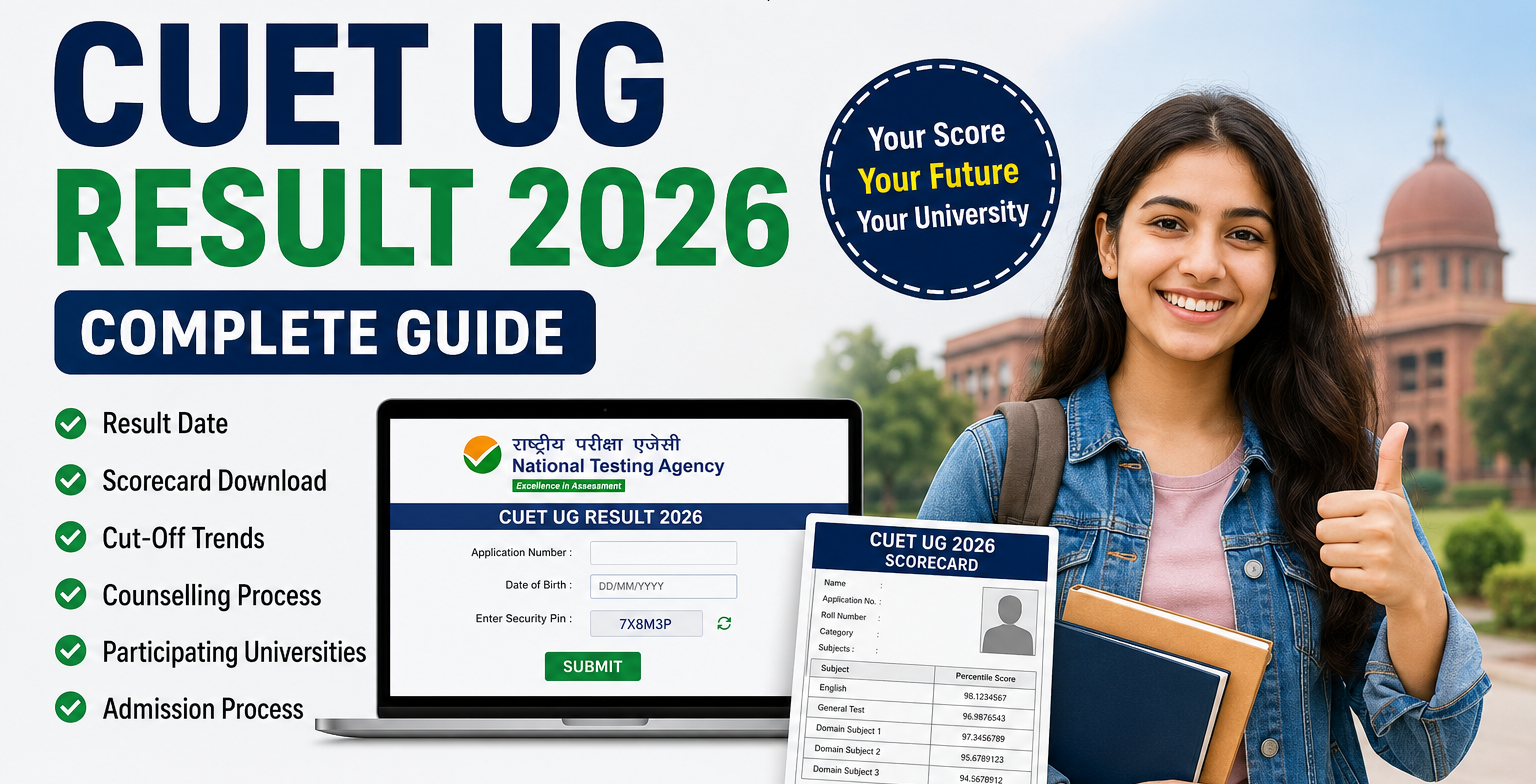 CUET UG Result 2026: Complete Guide to Scorecard, Cut-Off, Counselling & Admission Process